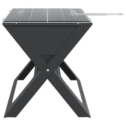 Griglia Bbq A Carbone - Pieghevole, Nera, 46X30X31 Cm, Realizzata In Acciaio