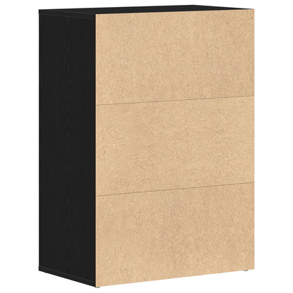 Armadio Scarpe  Nero Rovere 60X35X84 Cm In Legno Ingegnerizzato