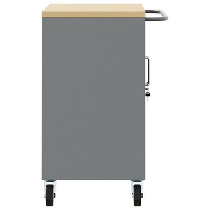 Armadio Portattrezzi  Con Ruote E Chiusura Nero 75X45X85 Cm Acciaio