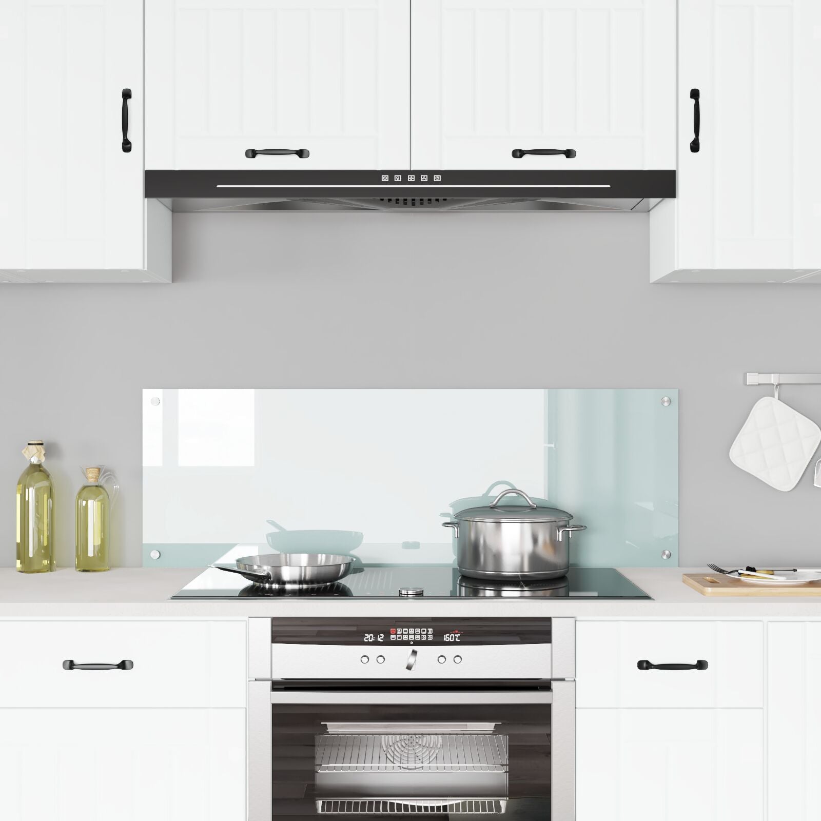 Schienale Da Cucina Bianco 120X40X0,6 Cm In Vetro Temperato