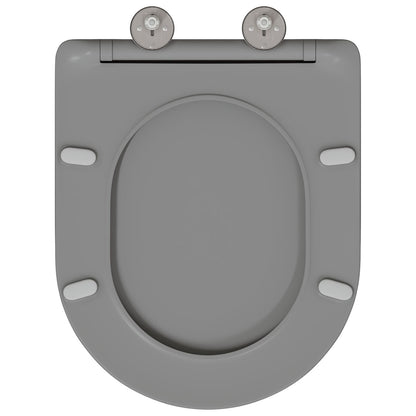 Sedile Wc A Sgancio Rapido  Con Chiusura Morbida In Duroplast Grigio