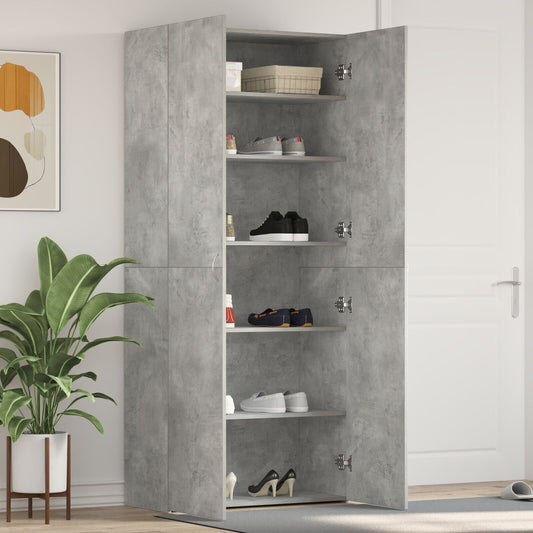Armadio Scarpe  Grigio Cemento Legno Ingegnerizzato Armadio Scarpe