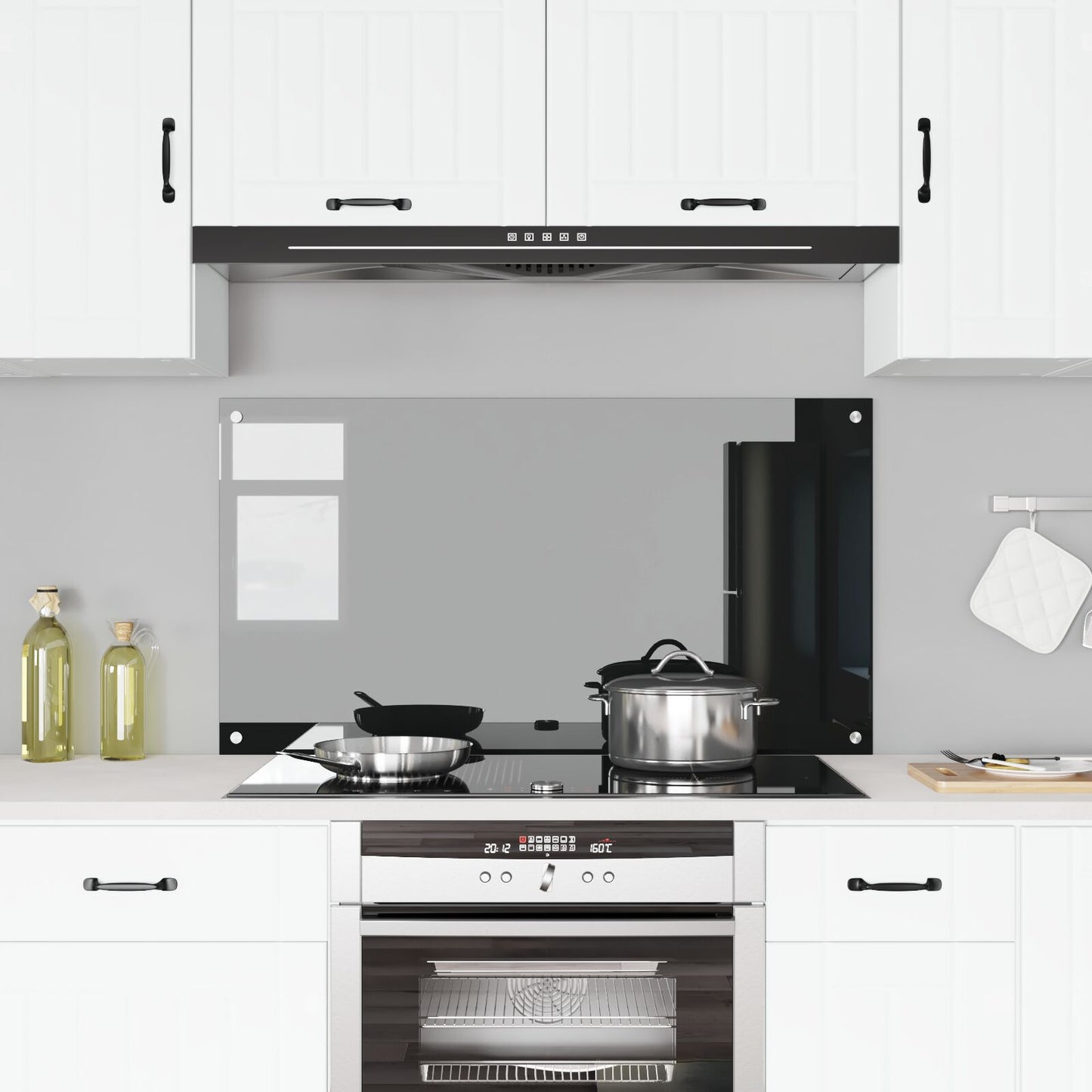 Schienale Cucina  Nero 110X60X0,6 Cm In Vetro Temperato