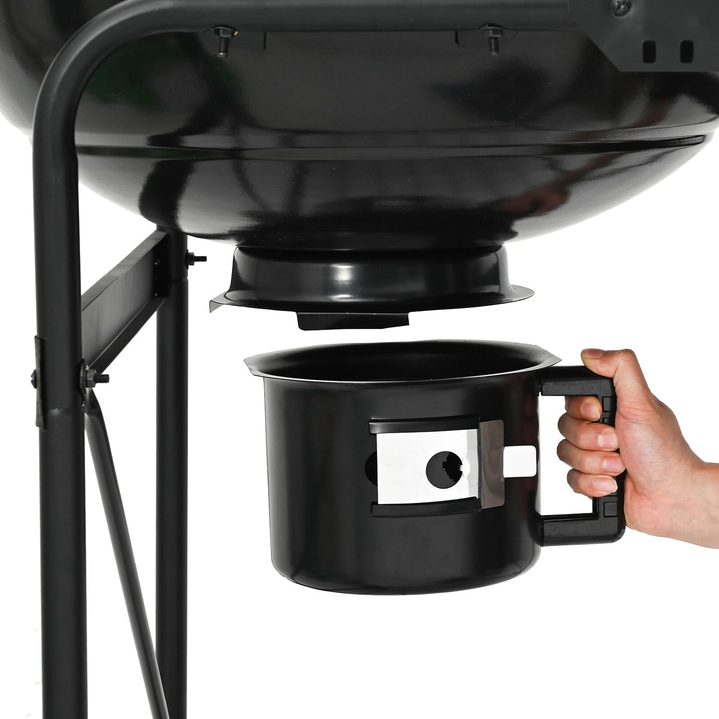 Carrello Barbecue A Carbone  Con Coperchio Nero 96X72X113 Cm In Metallo