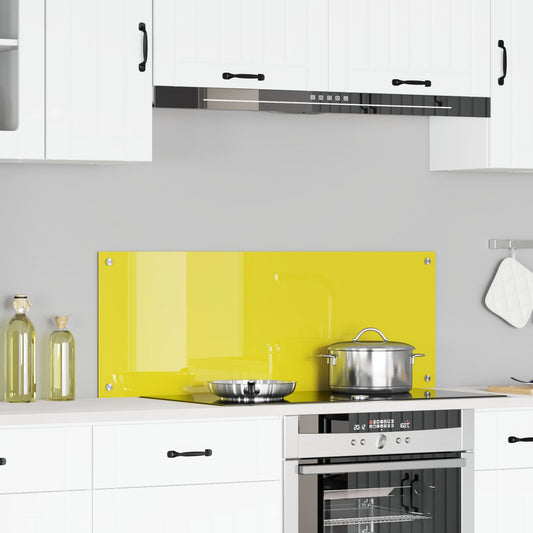 Schienale Da Cucina Giallo 110X40X0,6 Cm Vetro Temperato