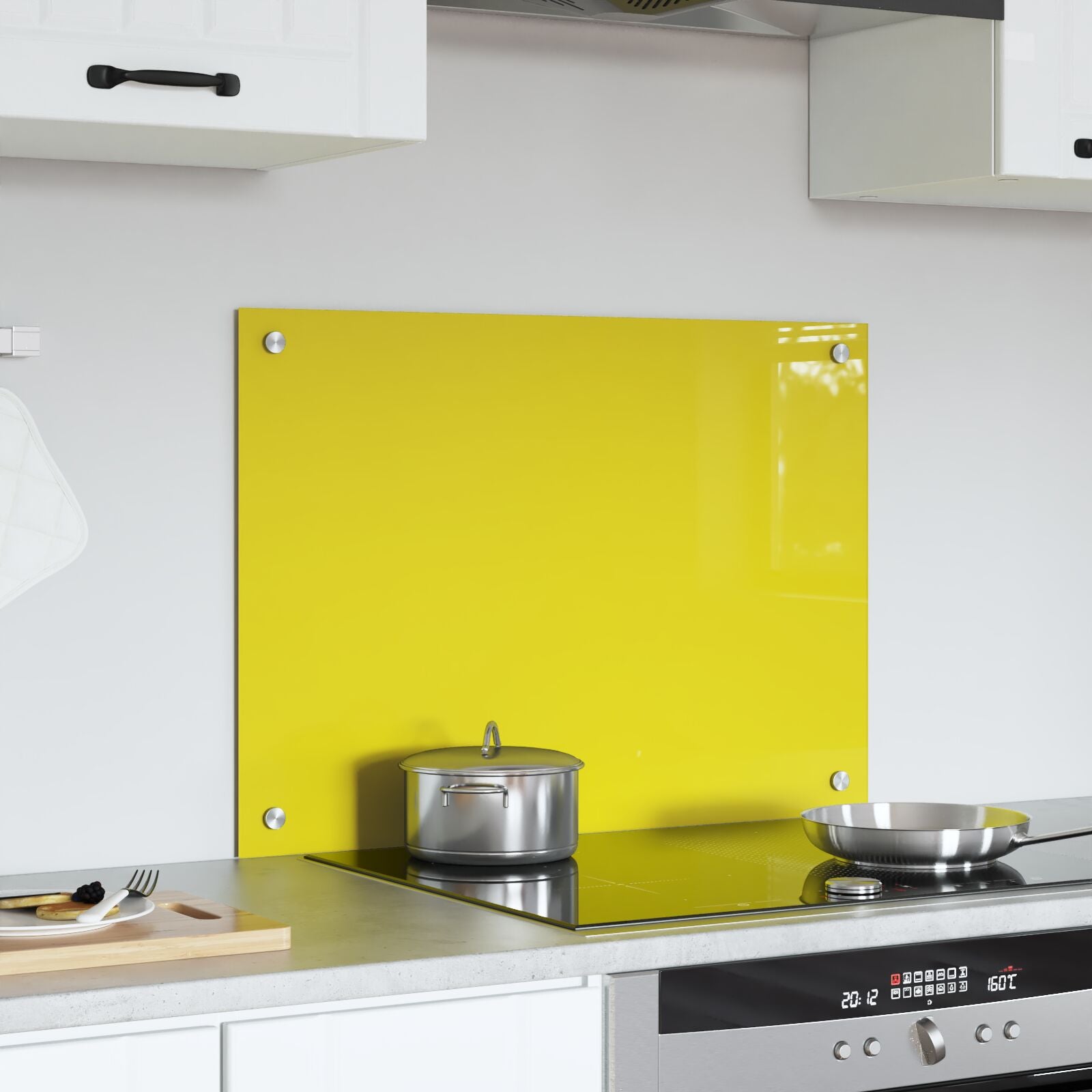 Schienale Per Cucina Giallo 70X50X0,6 Cm In Vetro Temperato Di
