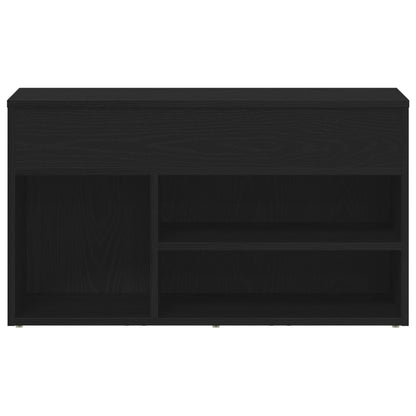 Panca Da Ingresso  Nera In Rovere 60X30X45 Cm In Legno
