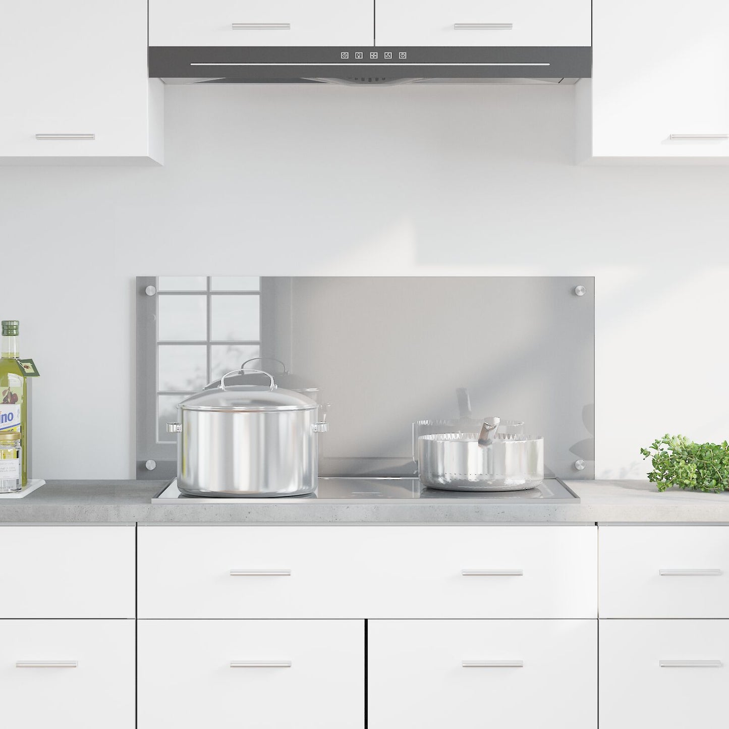 Schienale Cucina  Grigio Chiaro 90X40X0,6 Cm In Vetro Temperato