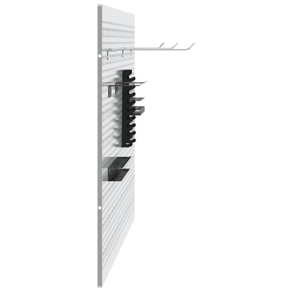 Pannelli Pegboard  2 Pezzi Con 8 Accessori Grigio 50X Acciaio