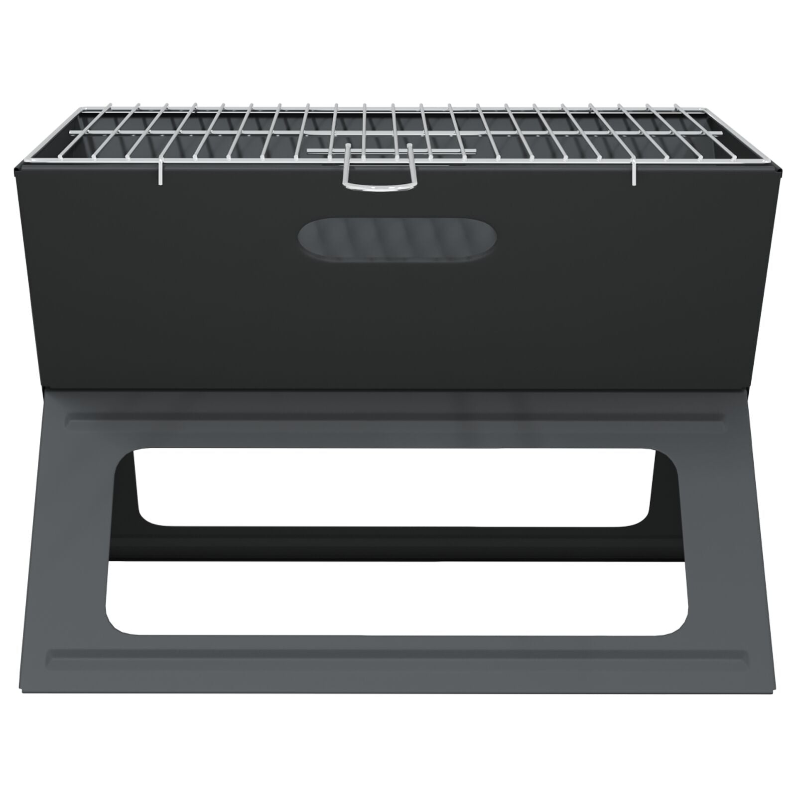 Griglia Bbq A Carbone - Pieghevole, Nera, 46X30X31 Cm, Realizzata In Acciaio