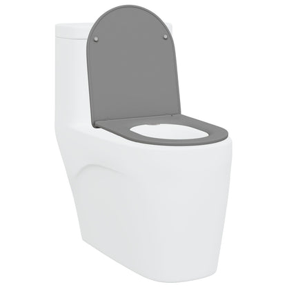 Sedile Wc A Sgancio Rapido  Con Chiusura Morbida In Duroplast Grigio