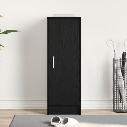 Armadio Per Scarpe  Nero Rovere 32X35X92 Cm In Legno Ingegnerizzato