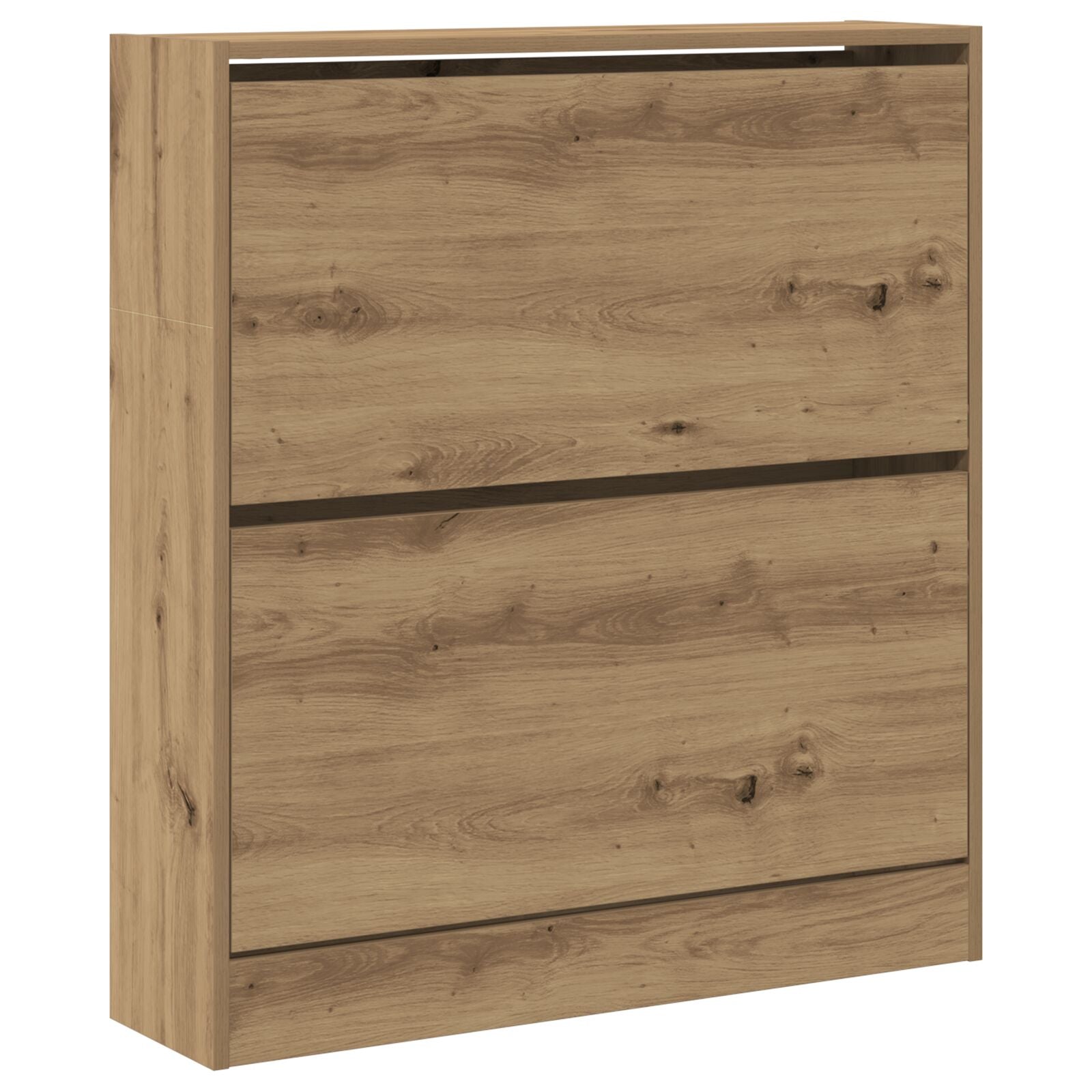 Mobile Per Scarpe  Con Cassetto A Ribalta In Rovere Affumicato 80X21X87,5 Cm