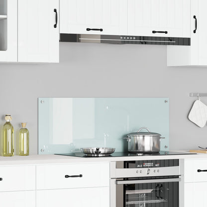 Schienale Cucina Bianco 110X40X0,6 Cm Vetro Temperato
