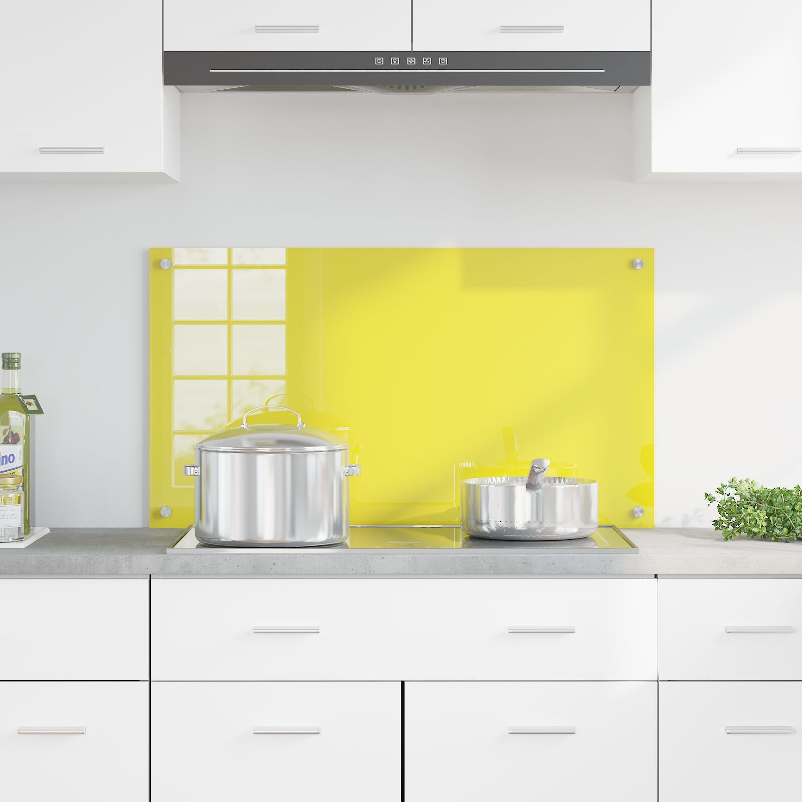 Schienale Da Cucina Giallo 90X50X0,6 Cm In Vetro Temperato Di