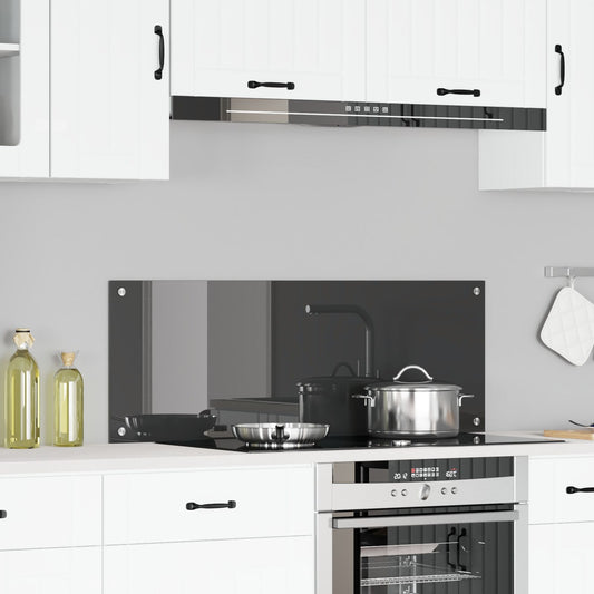 Schienale Da Cucina  Grigio Scuro 110X40X0,6 Cm In Vetro Temperato