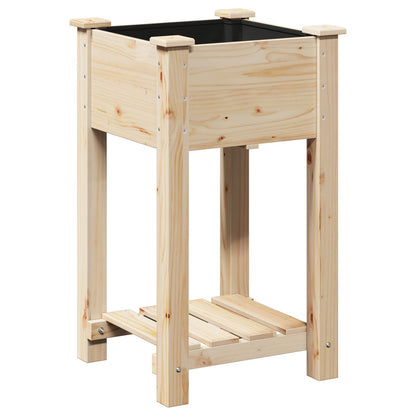 Vaso Da Giardino  Con Ripiano 45X45X76 Cm In Legno Massello Di Abete