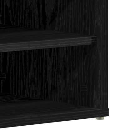Mobiletto Per Scarpe  Nero Rovere 60X35X70 Cm In Legno Ingegnerizzato