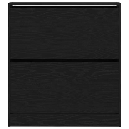 Scarpiera  Con Cassetto Flip In Rovere Nero 80X21X87,5 Cm