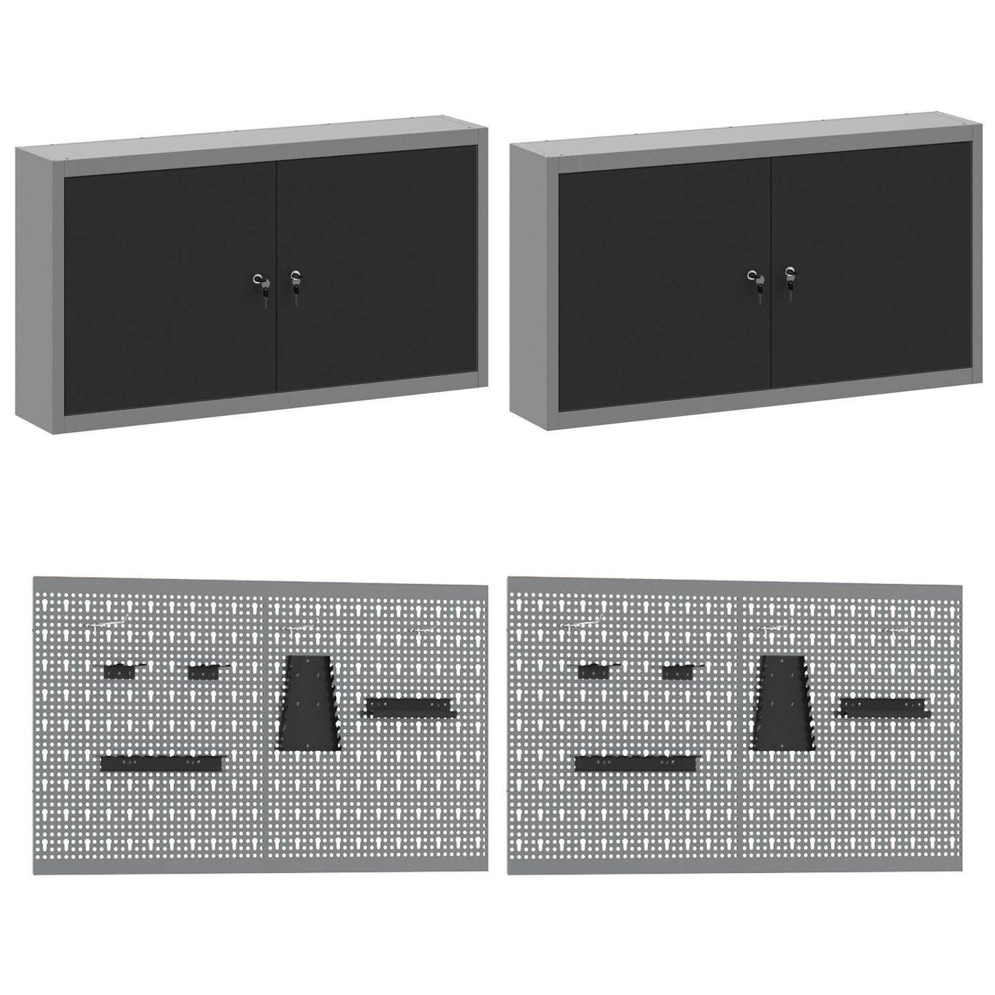 Set Da Lavoro In Acciaio Grigio 8 Pezzi Di Rosso