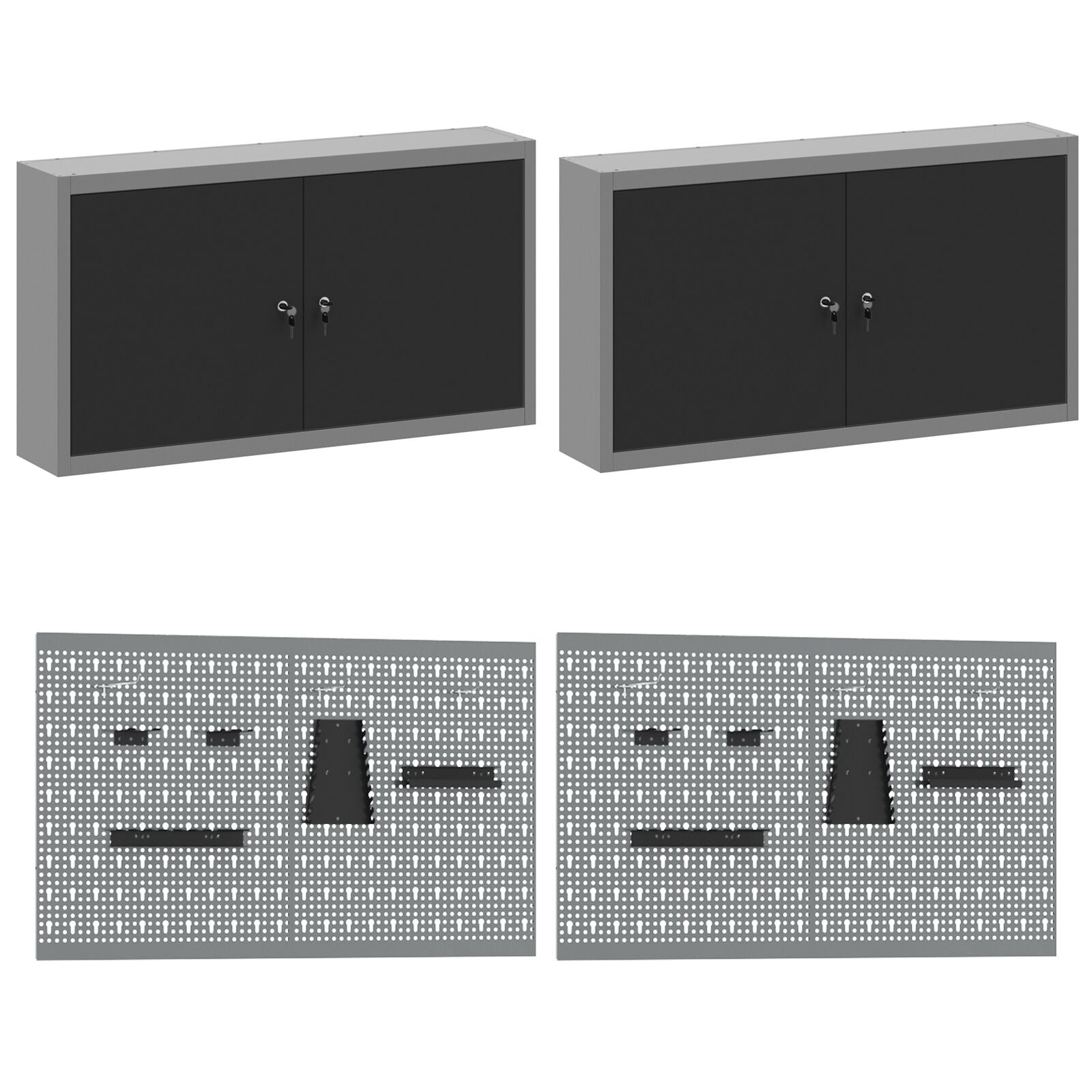 Set Da Lavoro In Acciaio Grigio 8 Pezzi Di Rosso