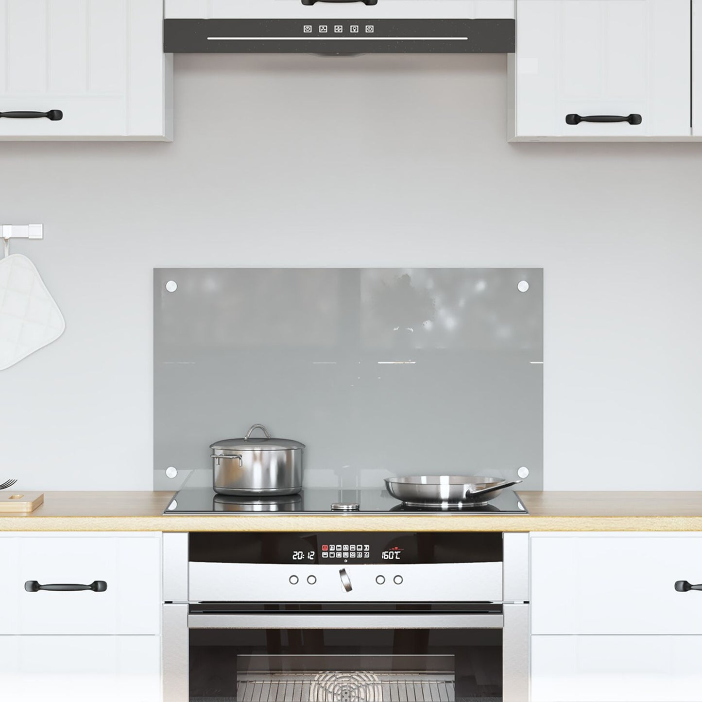 Schienale Cucina Grigio Chiaro 70X40X0,6 Cm Vetro Temperato