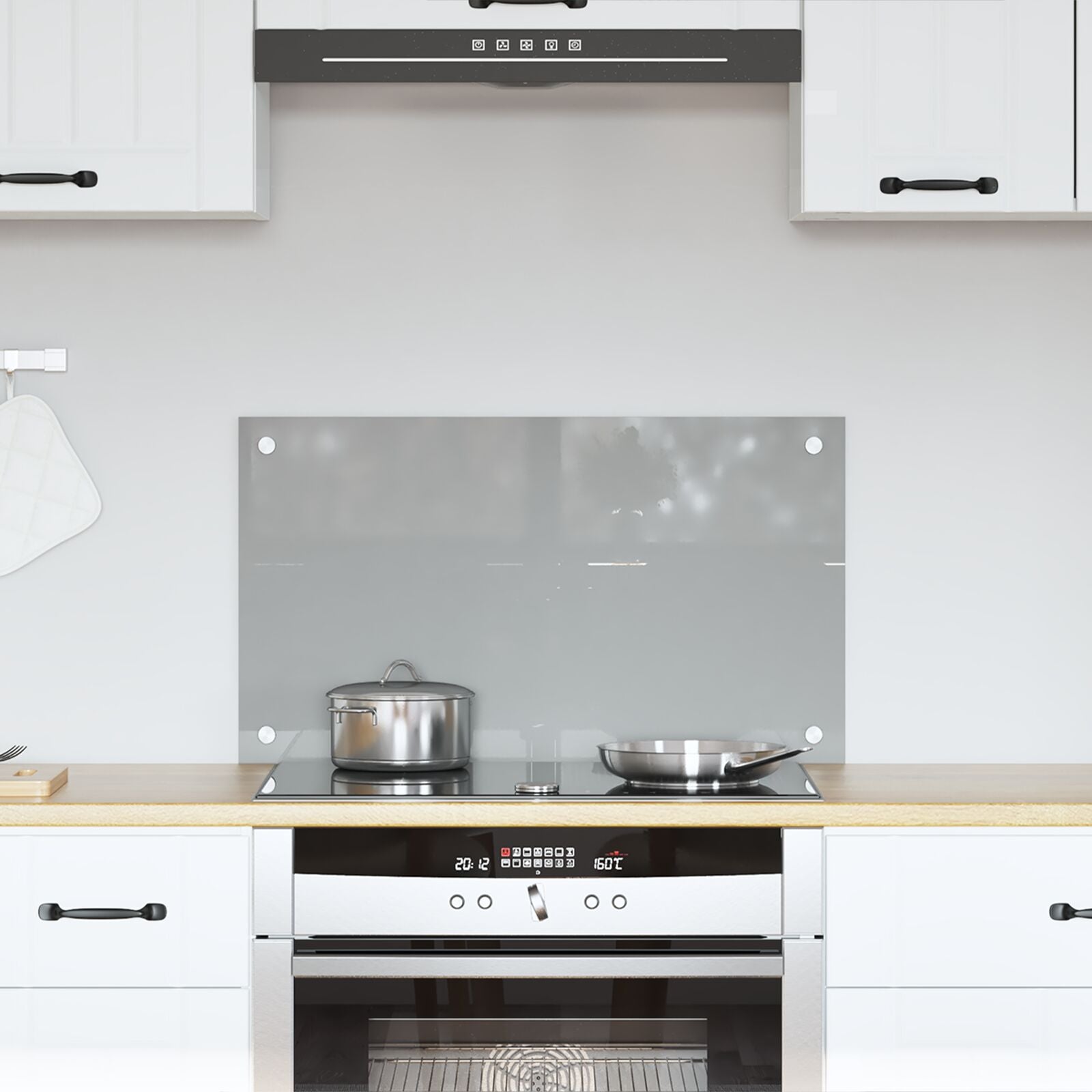 Schienale Cucina Grigio Chiaro 70X40X0,6 Cm Vetro Temperato