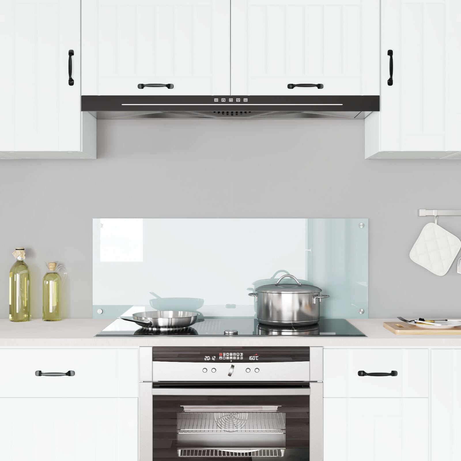Schienale Cucina Bianco 110X40X0,6 Cm Vetro Temperato