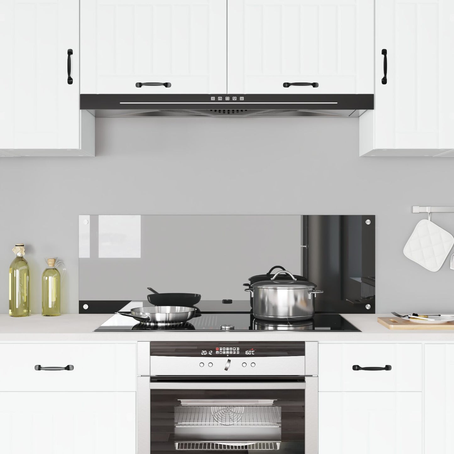 Schienale Cucina Grigio Scuro 120X40X0,6 Cm In Vetro Temperato -