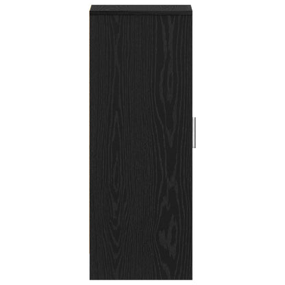Armadio Per Scarpe  Nero Rovere 32X35X92 Cm In Legno Ingegnerizzato