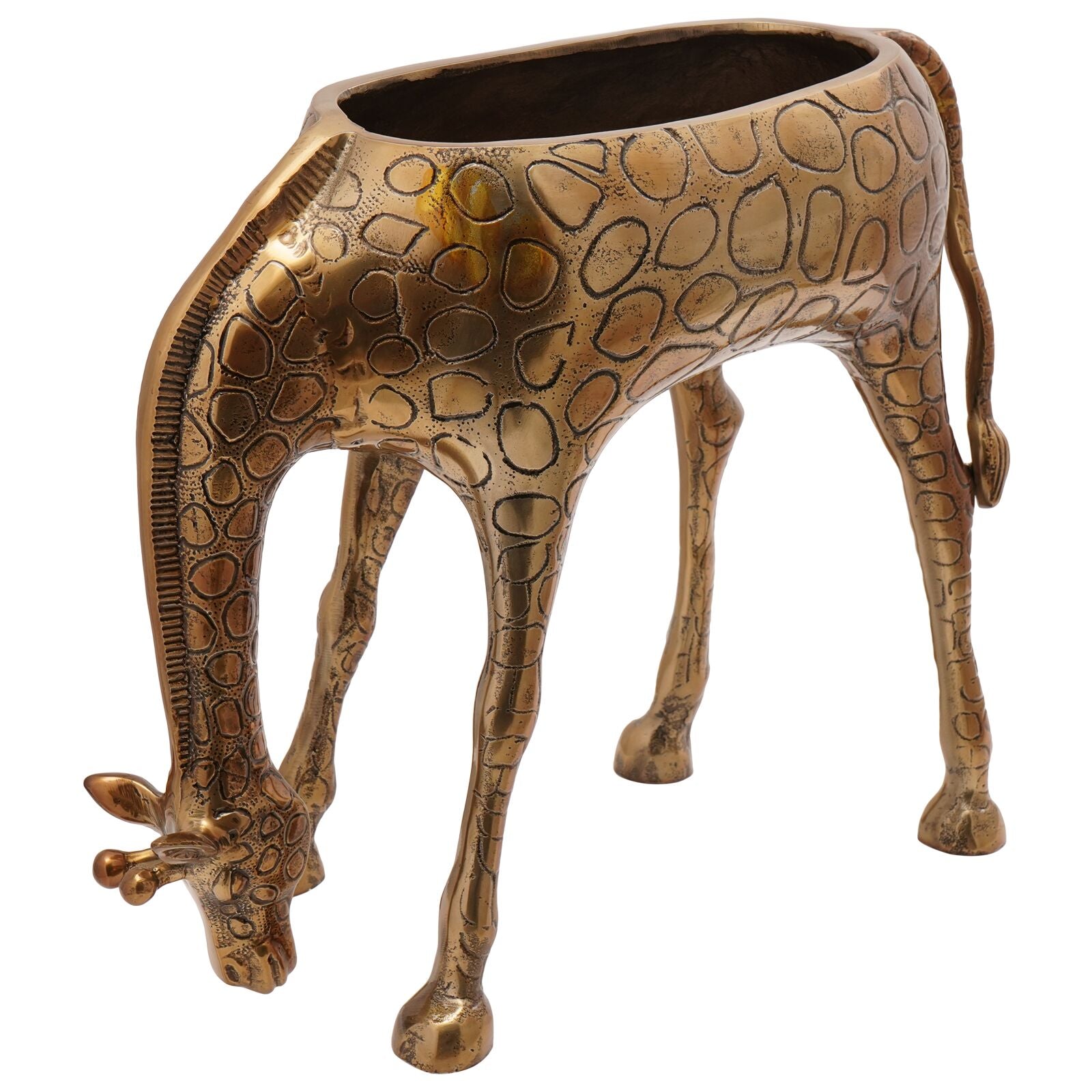 Secchiello Per Ghiaccio A Forma Di Giraffa In Ottone 49X22X39 Cm In Alluminio