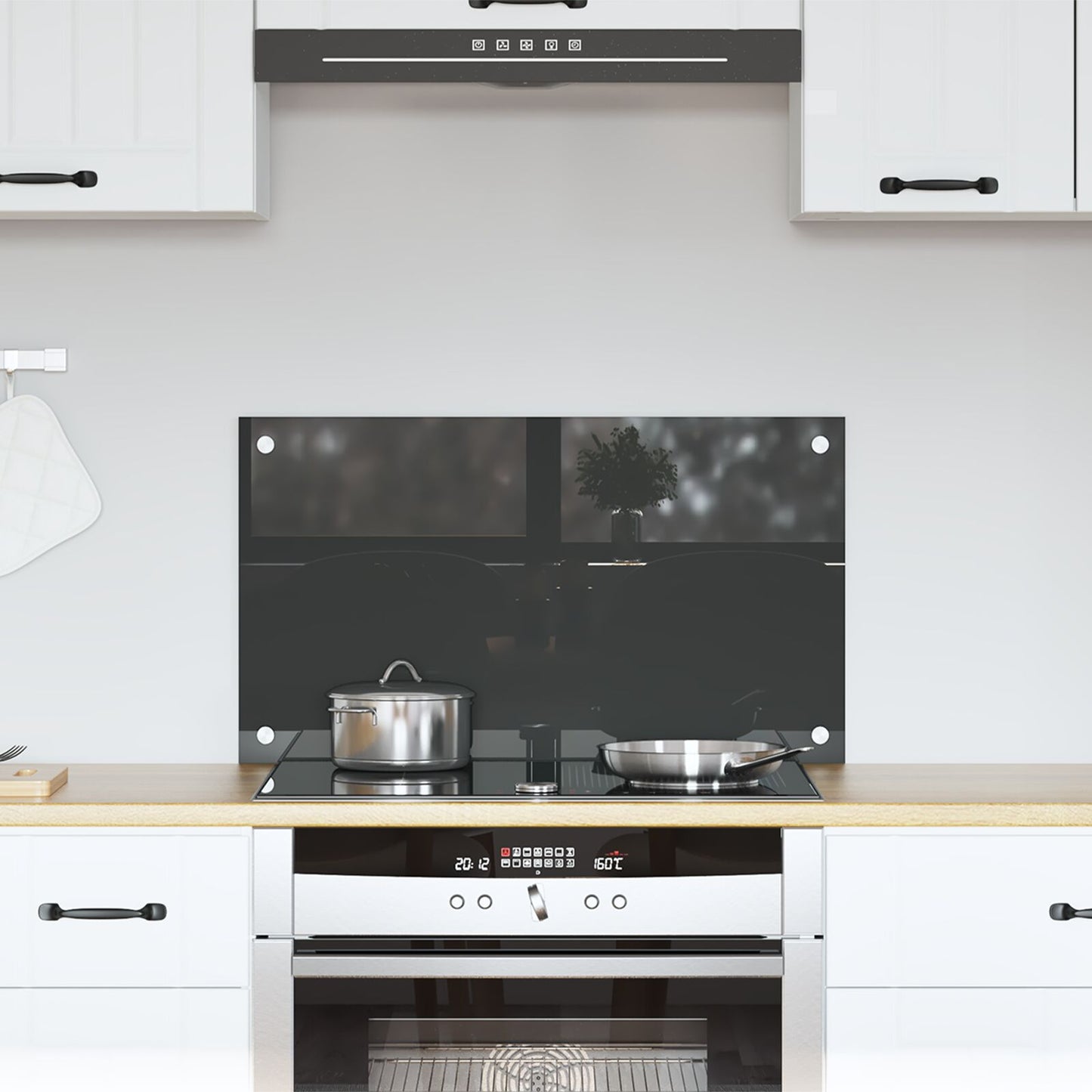 Schienale Cucina Grigio Scuro 70X40X0,6 Cm In Vetro Temperato Di