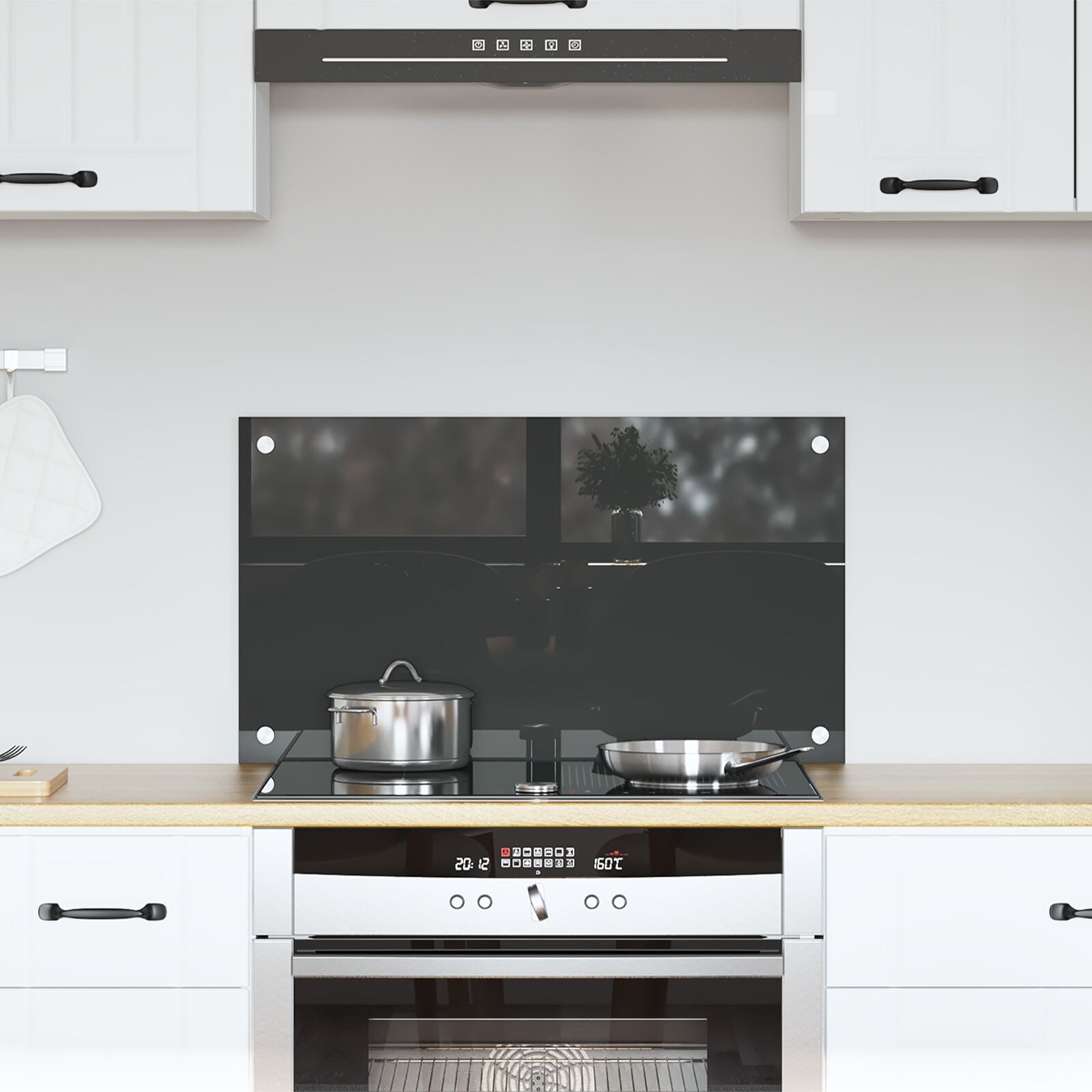 Schienale Cucina Grigio Scuro 70X40X0,6 Cm In Vetro Temperato Di