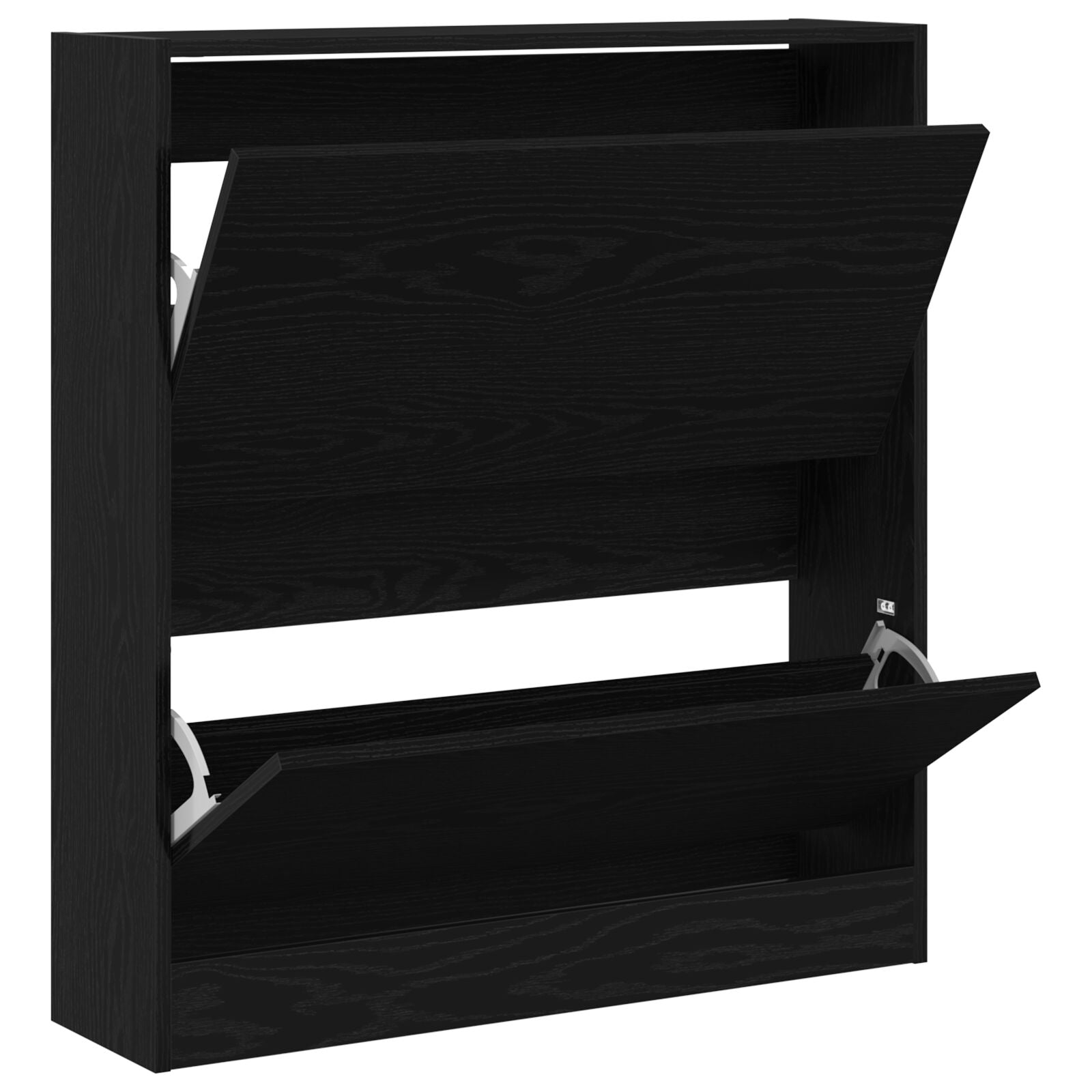 Scarpiera  Con Cassetto Flip In Rovere Nero 80X21X87,5 Cm
