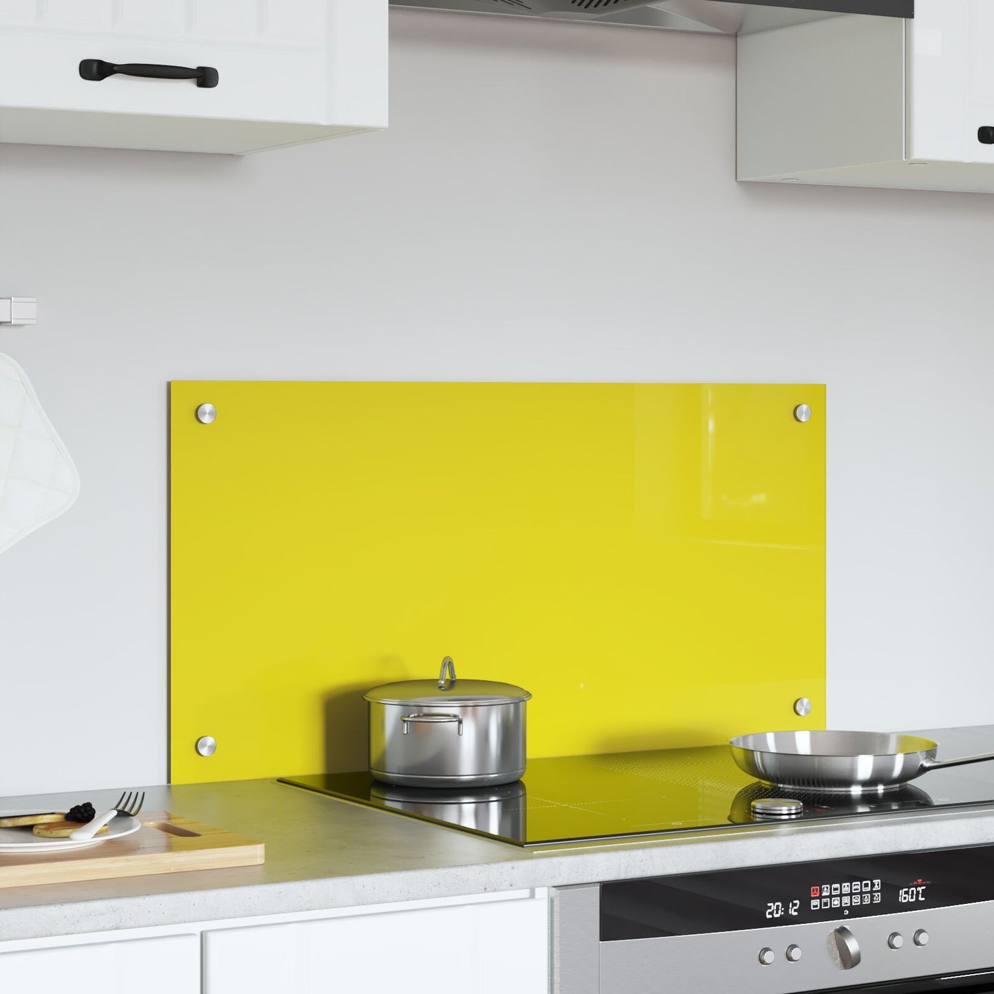 Schienale Da Cucina Giallo 80X40X0,6 Cm In Vetro Temperato