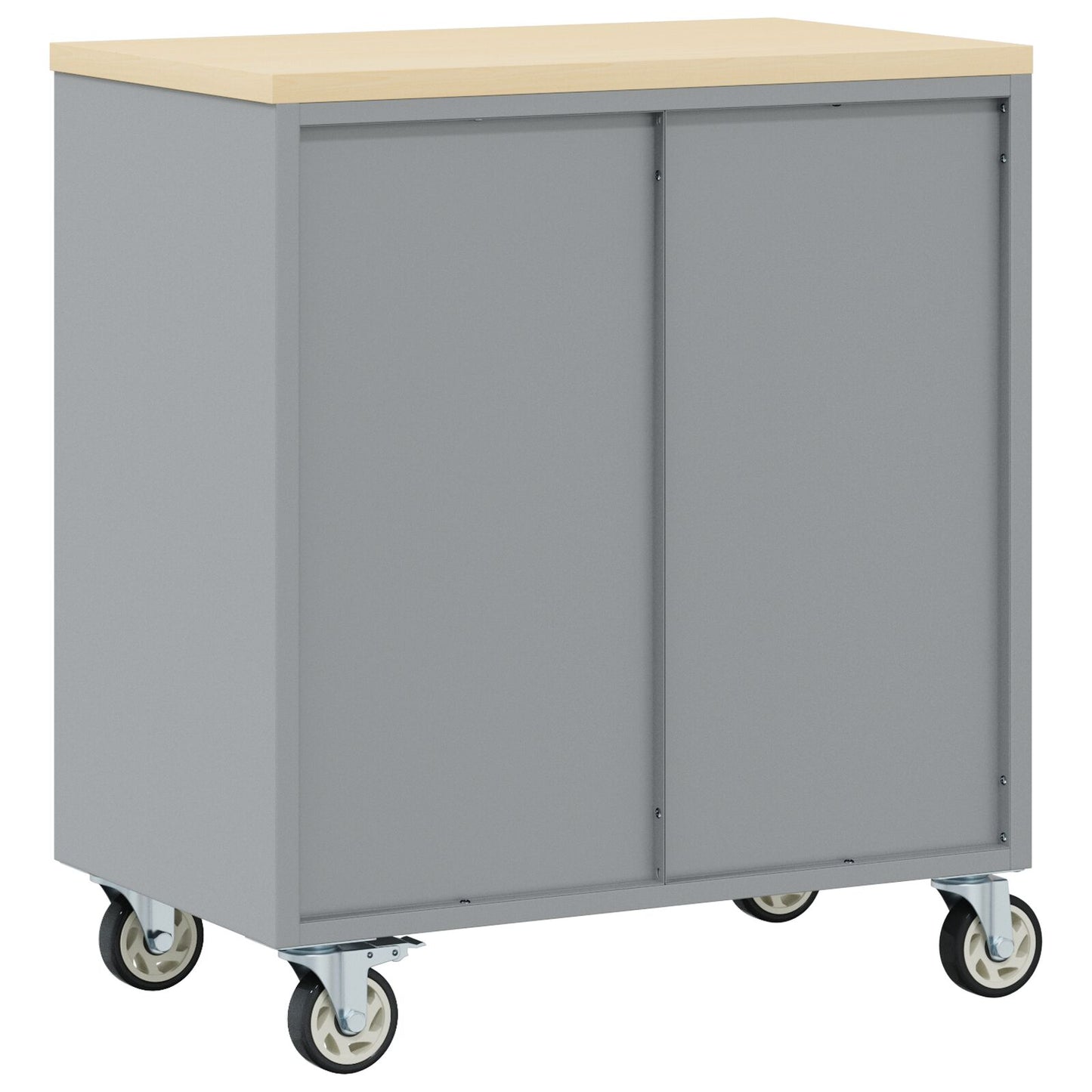 Armadio Portattrezzi  Con Ruote E Chiusura Nero 75X45X85 Cm Acciaio