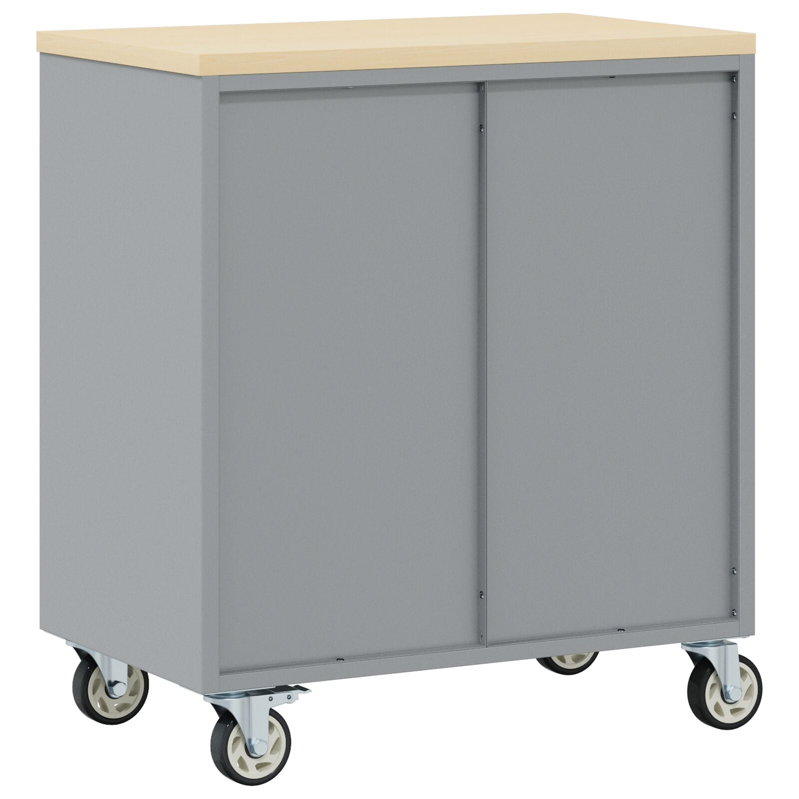 Armadio Portattrezzi  Con Ruote E Chiusura Nero 75X45X85 Cm Acciaio