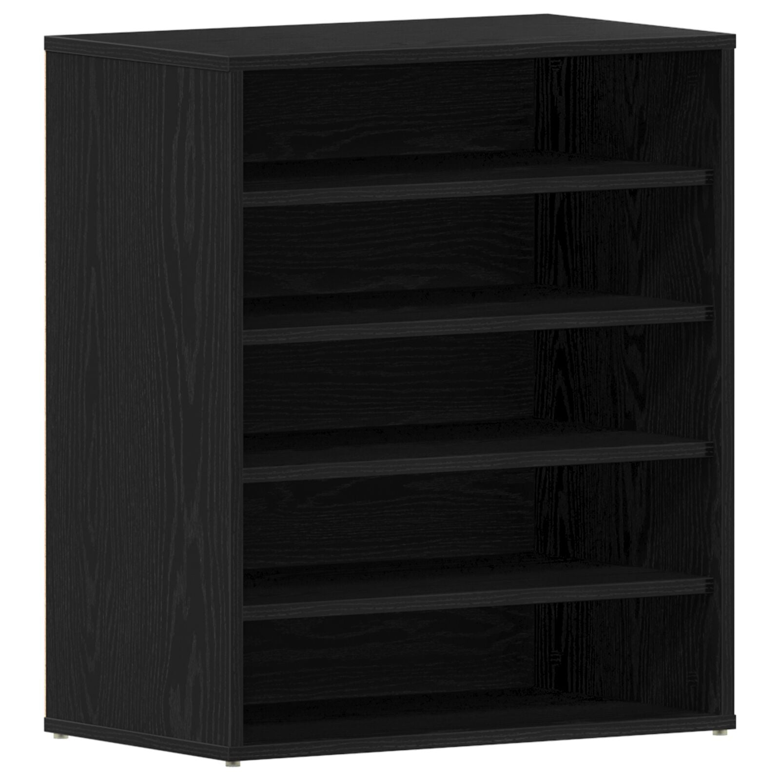 Mobiletto Per Scarpe  Nero Rovere 60X35X70 Cm In Legno Ingegnerizzato