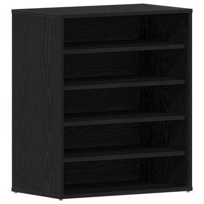 Mobiletto Per Scarpe  Nero Rovere 60X35X70 Cm In Legno Ingegnerizzato