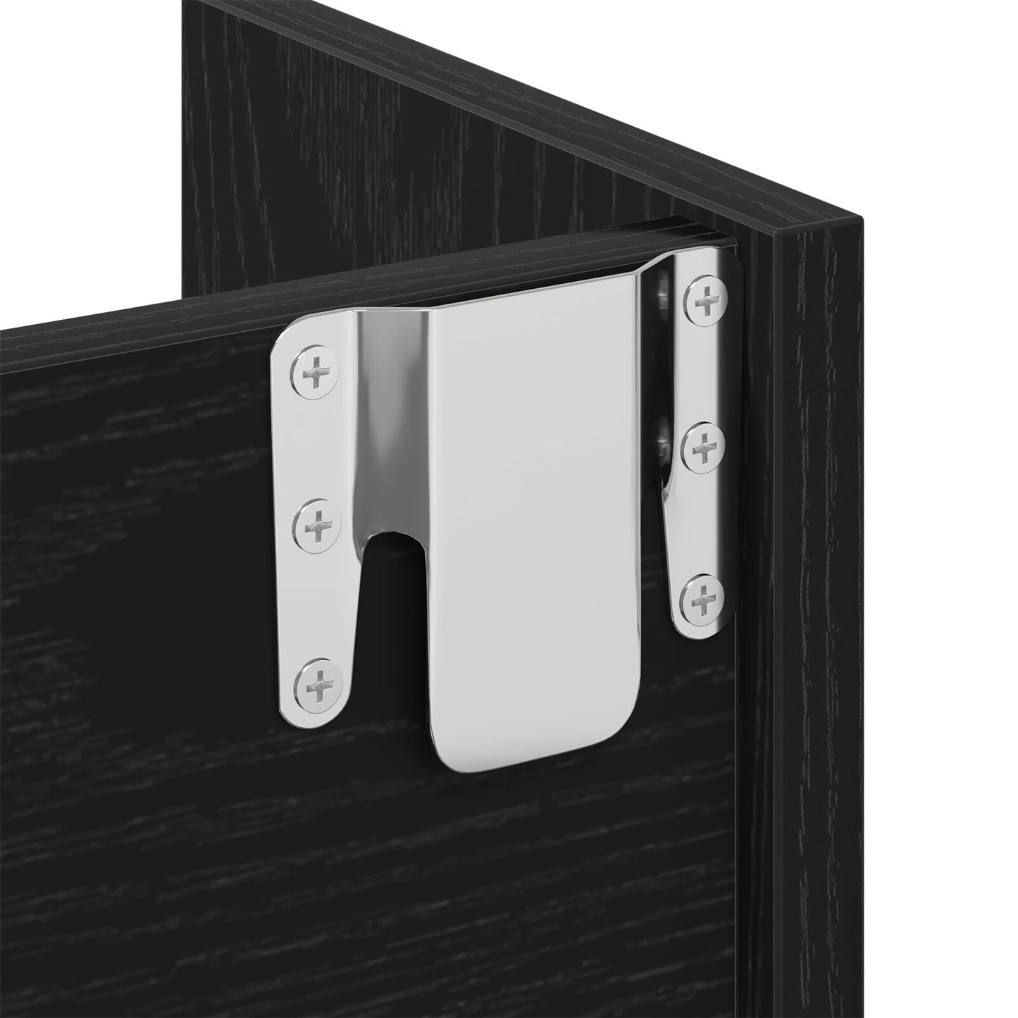 Armadio Per Scarpe  Nero Rovere 80X18X90 Cm In Legno Ingegnerizzato