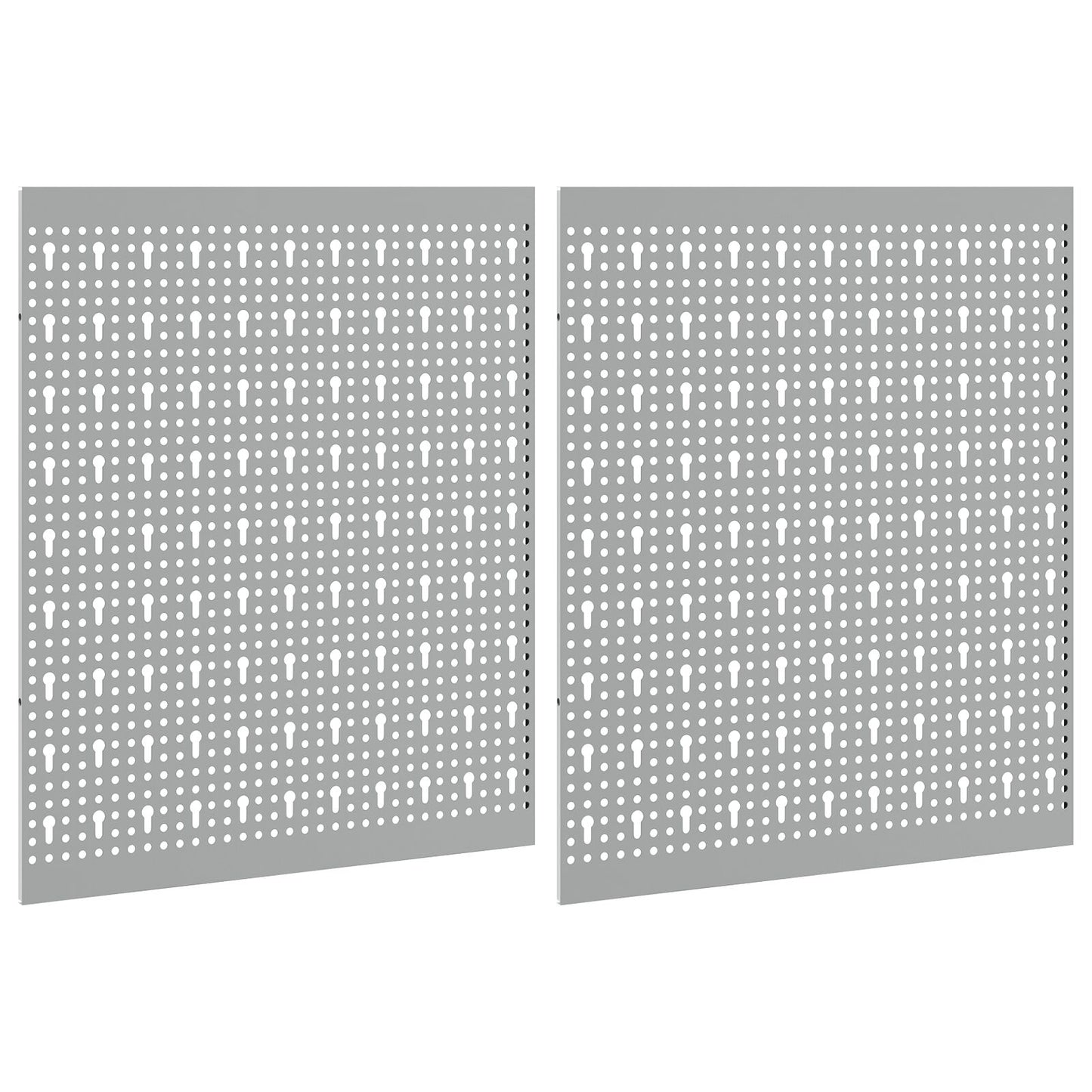 Pannelli Pegboard  2 Pezzi Con 8 Accessori Grigio 50X Acciaio