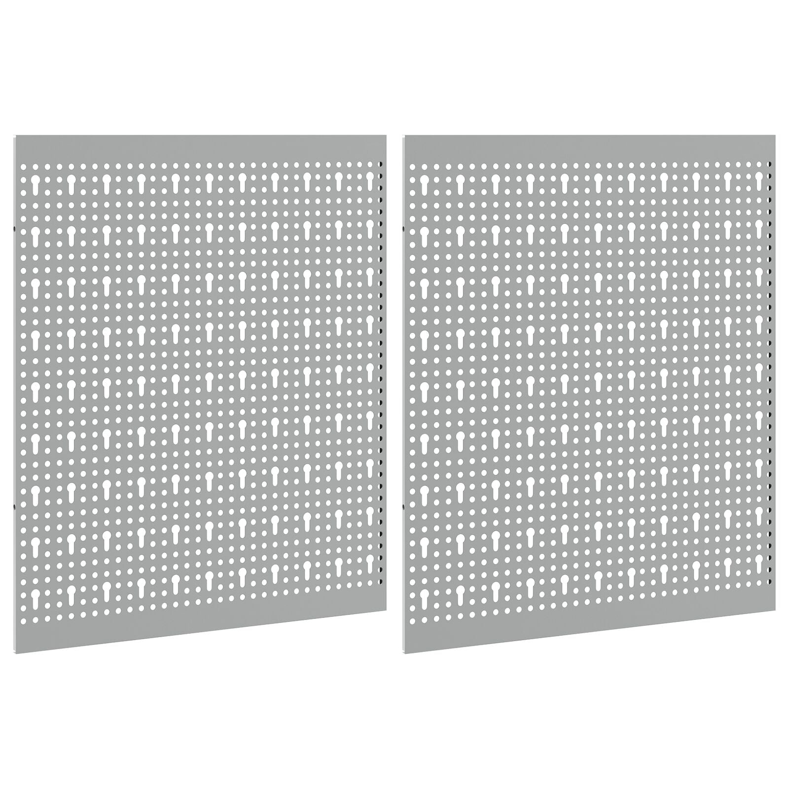 Pannelli Pegboard  2 Pezzi Con 8 Accessori Grigio 50X Acciaio