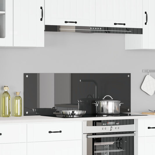 Schienale Cucina Grigio Scuro 120X40X0,6 Cm In Vetro Temperato -