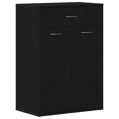 Armadio Scarpe  Nero Rovere 60X35X84 Cm In Legno Ingegnerizzato