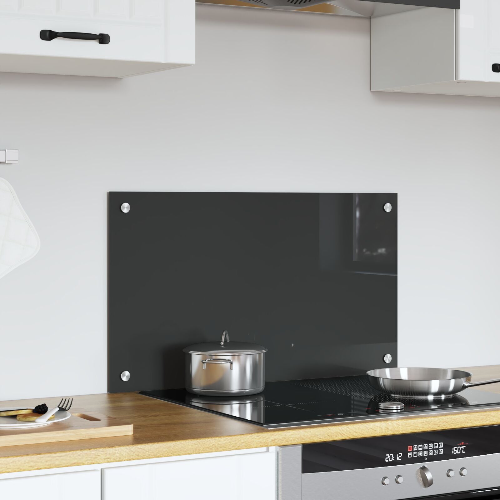 Schienale Cucina Grigio Scuro 70X40X0,6 Cm In Vetro Temperato Di