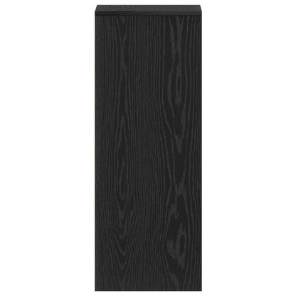 Mobile Per Scarpe  Nero Rovere 31,5X35X90 Cm In Legno Ingenerizzato