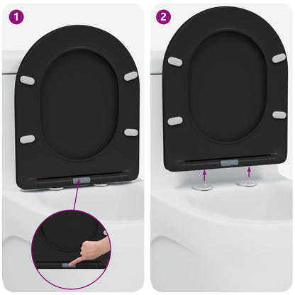 Seggiolino Per Toilette A Rilascio Rapido Con Chiusura Morbida - Duroplast, Nero