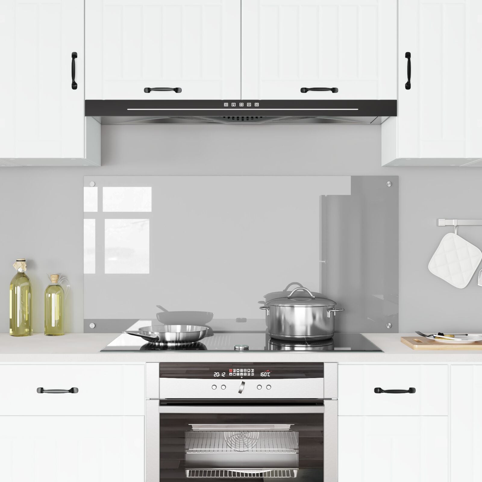 Schienale Cucina  Grigio Chiaro 120X60X0,6 Cm In Vetro Temperato