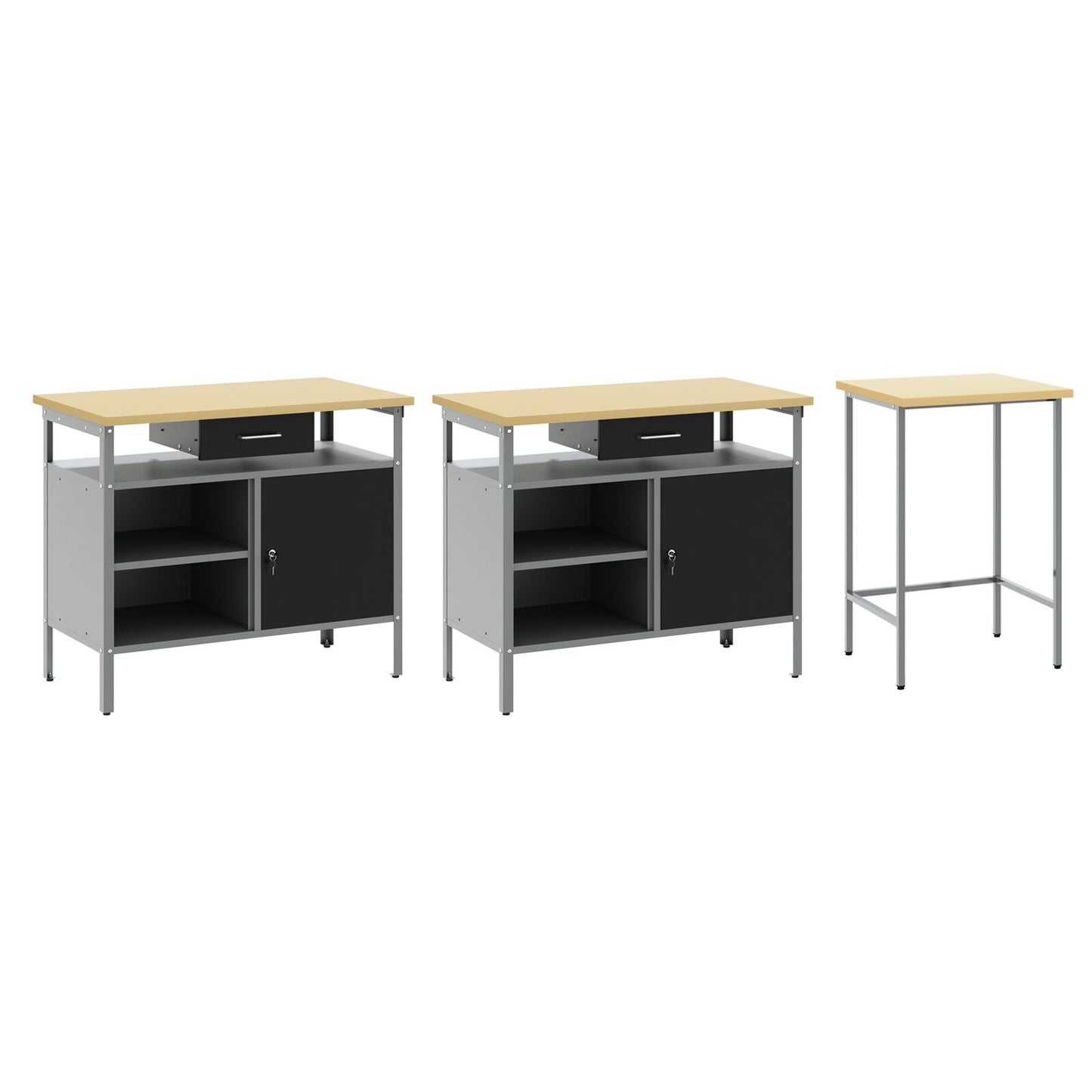 Set Di Panchine Da Lavoro In Acciaio Rosso Rosso