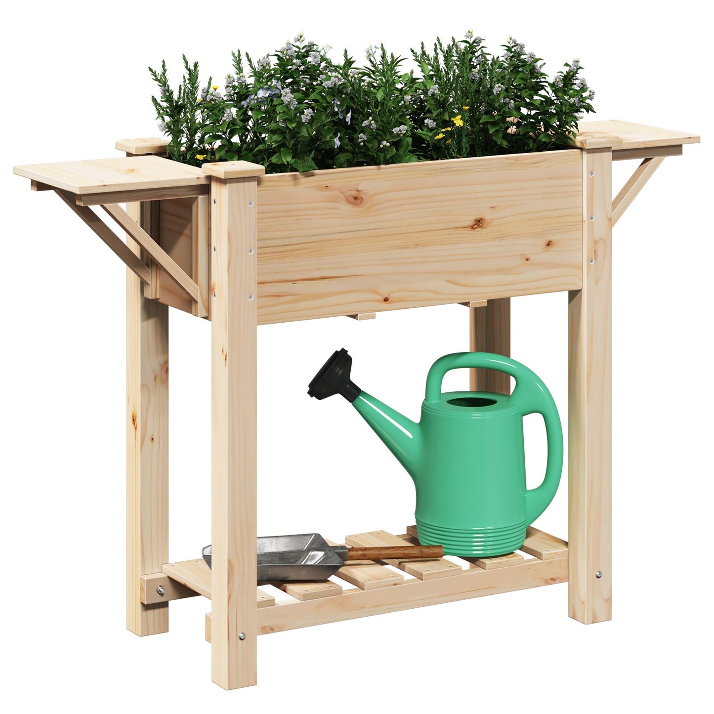 Piantana Da Giardino  Con Ripiani 111X37X76 Cm In Legno Massello Di Pino